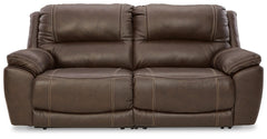Dunleith 2-Piece Power Reclining Leather Zero Gravity Sectional Loveseat With Adjustable Head & Foot & USB Chocolate