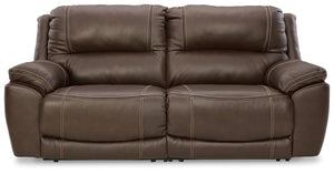 Dunleith 2-Piece Power Reclining Leather Zero Gravity Sectional Loveseat With Adjustable Head & Foot & USB Chocolate