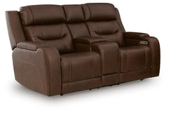 Knightington Zero Gravity P3 Power Leather Reclining Heat & Massage Loveseat with Audio Seating Brown