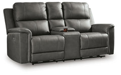 Bleckley Zero Gravity P2 Power Leather Reclining Adjustable Headrest Console Loveseat Anchor