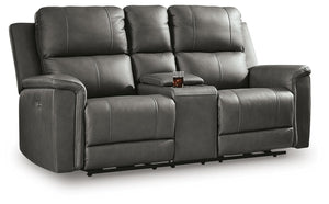 Bleckley Zero Gravity P2 Power Leather Reclining Adjustable Headrest Console Loveseat Anchor