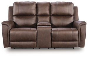 Bleckley Zero Gravity P2 Power Leather Reclining Adjustable Headrest Console Loveseat Espresso