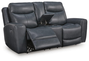 Next Move P2 Power Leather Reclining Adjustable Headrest Loveseat Admiral