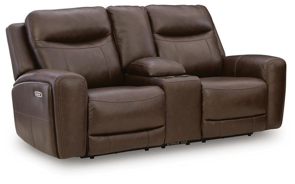 Gravier Zero Gravity P3 Power Leather Reclining Adjustable Headrest Console Loveseat Cordova