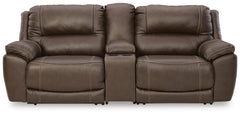 Dunleith P2 Zero Gravity 3-Piece Power Reclining Leather Console Loveseat With Adjustable Head & Foot & USB Chocolate