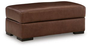 Brogliano Stationary Leather Ottoman Canyon