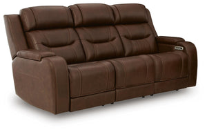 Knightington P3 Power Leather Reclining Zero Gravity Sofa with Audio Seating Brown