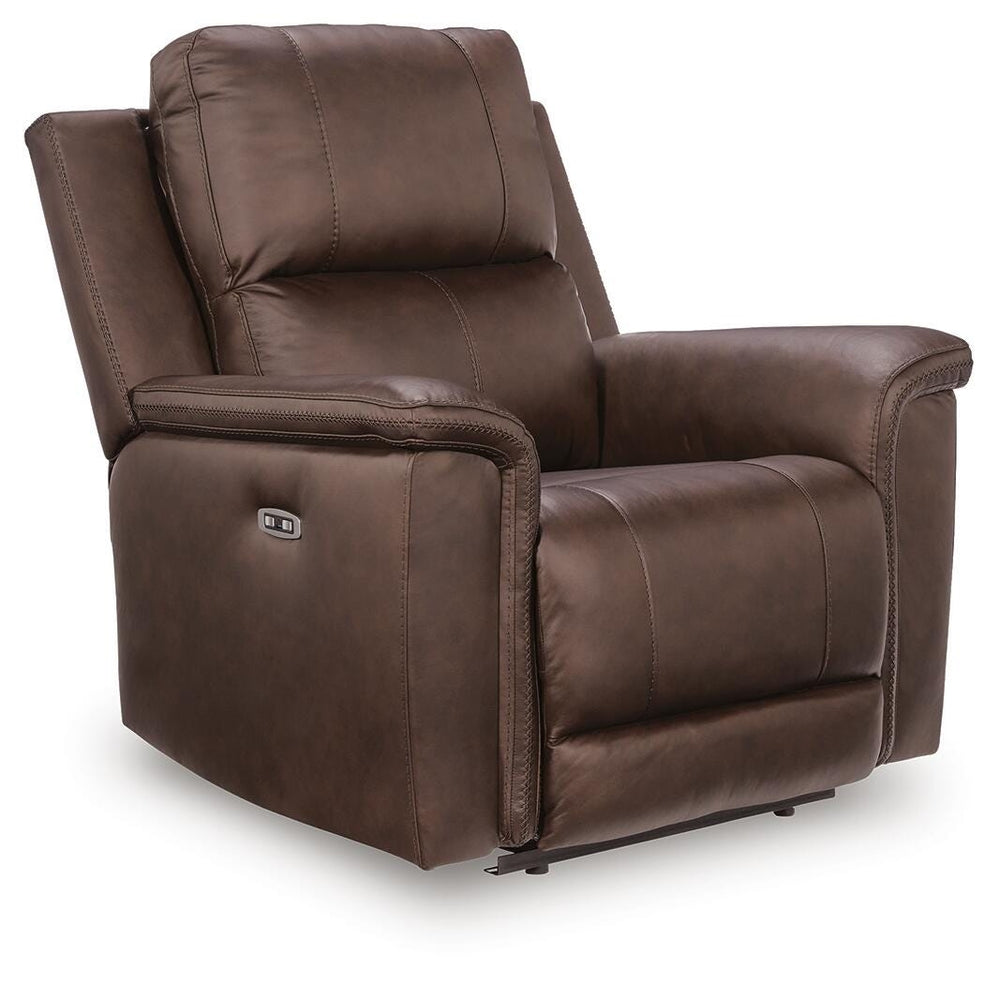 Bleckley Zero Gravity P2 Dual-Power Adjustable Headrest Leather Recliner Espresso