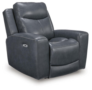Next Move P2 Dual-Power Adjustable Headrest Leather Recliner Admiral