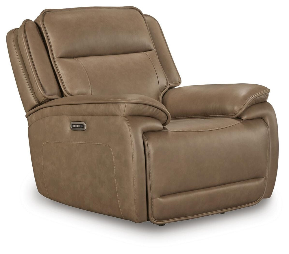 Glencroft Zero Gravity P2 Power Leather Recliner with Adjustable Headrest & USB Sahara
