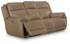 Glencroft P2 Power Leather Reclining Zero Gravity Sofa with Adjustable Headrest & USB Sahara