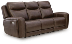 Gravier Power Adjustable Headrest Leather Reclining Sofa Cordova