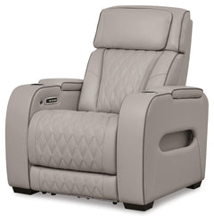 Boyington Zero Gravity P2 Dual-Power Adjustable Headrest Leather Heat Massage Recliner Gray