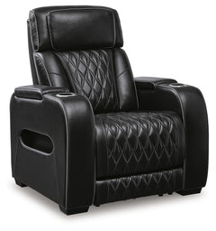 Boyington Zero Gravity P2 Dual-Power Adjustable Headrest Leather Heat Massage Recliner Black