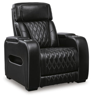 Boyington Zero Gravity P2 Dual-Power Adjustable Headrest Leather Heat Massage Recliner Black
