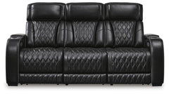 Boyington P2 Power Adjustable Headrest Leather Reclining Zero Gravity Sofa Black