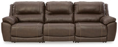 Dunleith 3-Piece Power Reclining Leather Zero Gravity Sofa With Adjustable Head & Foot & USB Chocolate