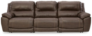 Dunleith 3-Piece Power Reclining Leather Zero Gravity Sofa With Adjustable Head & Foot & USB Chocolate