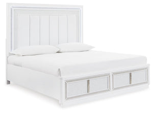 Chalanna California King Upholstered Storage Bed White