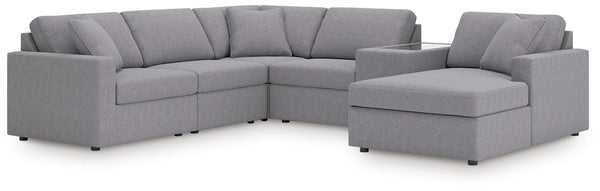Modmax 6-Piece Stationary Sectional with Chaise Granite