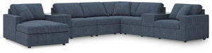 Modmax 8-Piece Stationary Sectional with Chaise & Storage Consoles Ink