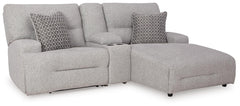 Acklen Place 3-Piece Power Reclining Zero Gravity Sectional Zero Gravity Sofa with Chaise Pewter