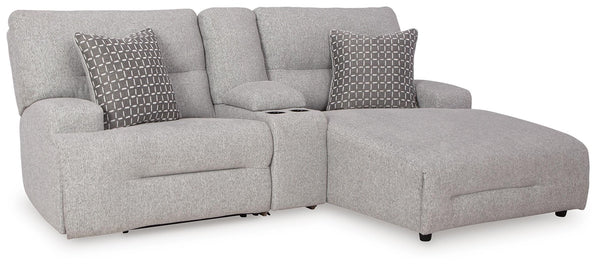 Acklen Place 3-Piece Power Reclining Zero Gravity Sectional Zero Gravity Sofa with Chaise Pewter