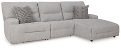 Acklen Place P2 3-Piece Power Reclining Zero Gravity Sectional Pewter