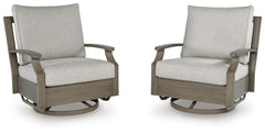 Rainier Ranch Outdoor Swivel Glider Chair with Cushion Brown/Beige