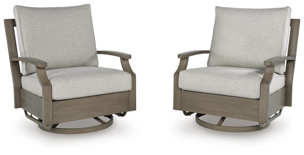 Rainier Ranch Outdoor Swivel Glider Chair with Cushion Brown/Beige