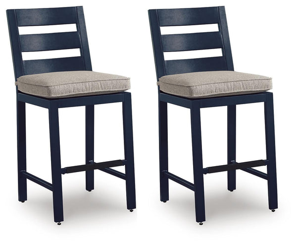 East Beach Outdoor Counter-Height Barstool Navy Blue