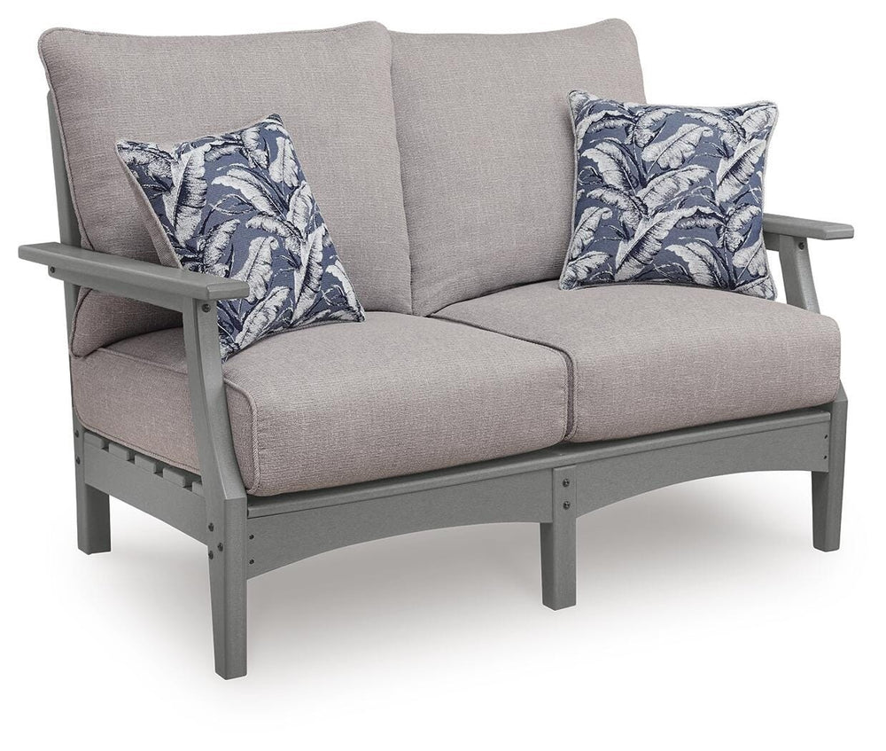 Cove Beach Outdoor Loveseat with Cushion Gray