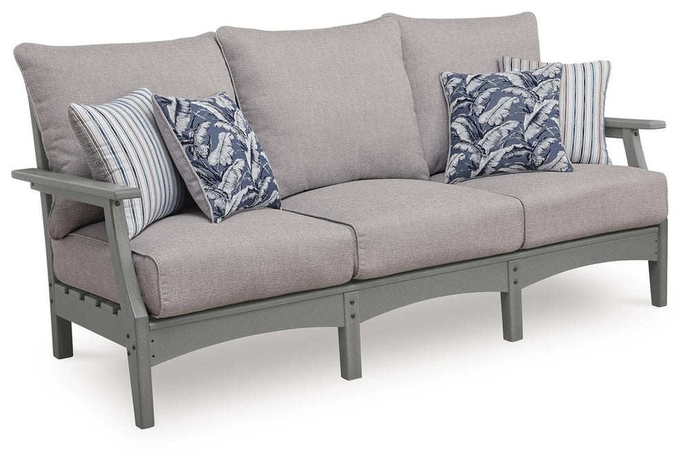 Cove Beach Outdoor Sofa with Cushion Gray