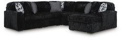 Midnight-Madness 6-Piece Sectional with Chaise Onyx
