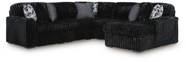 Midnight-Madness 6-Piece Sectional with Chaise Onyx