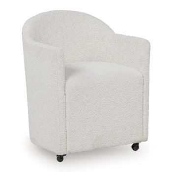 Radkin Upholstered Dining Arm Chair Off White