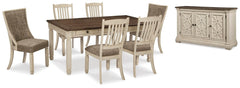 Bolanburg Dining Table & 6 Chairs with Server Two-tone