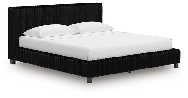 Zuraleus King Upholstered Bed Black