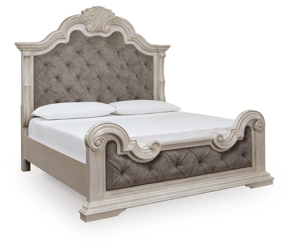 Bruchandi California King Upholstered Panel Bed Antique White