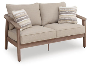 Harmony Headlands Outdoor Loveseat with Cushion Natural/Gray