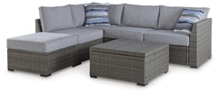 Petal Road Outdoor Sectional, Ottoman & Table Set Gray