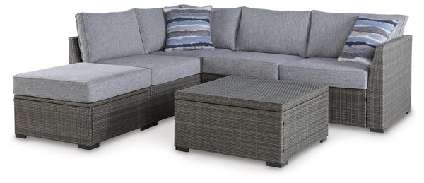 Petal Road Outdoor Sectional, Ottoman & Table Set Gray