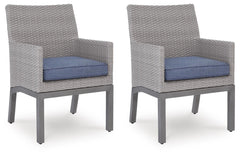 Half Moon Beach Outdoor Arm Chair with Cushion Blue/Gray