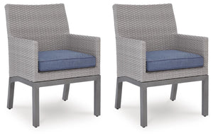 Half Moon Beach Outdoor Arm Chair with Cushion Blue/Gray