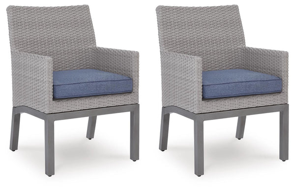Half Moon Beach Outdoor Arm Chair with Cushion Blue/Gray