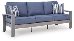 Half Moon Beach Outdoor Sofa with Cushion Blue/Gray