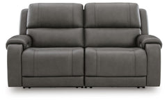 Pittson 2-Piece Power Reclining Leather Heat & Massage Zero Gravity Sectional Loveseat Anchor