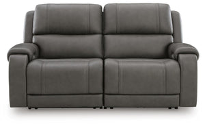 Pittson 2-Piece Power Reclining Leather Heat & Massage Zero Gravity Sectional Loveseat Anchor