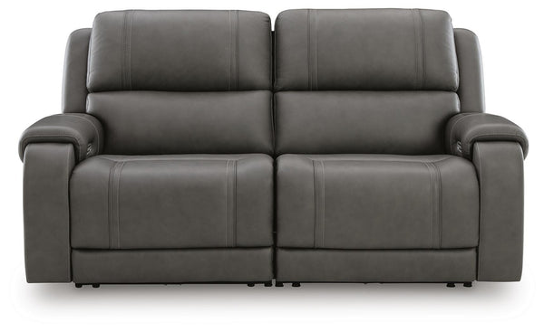 Pittson 2-Piece Power Reclining Leather Heat & Massage Zero Gravity Sectional Loveseat Anchor