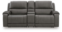 Pittson 3-Piece Power Reclining Leather Zero Gravity Sectional Console Heat & Massage Loveseat Anchor